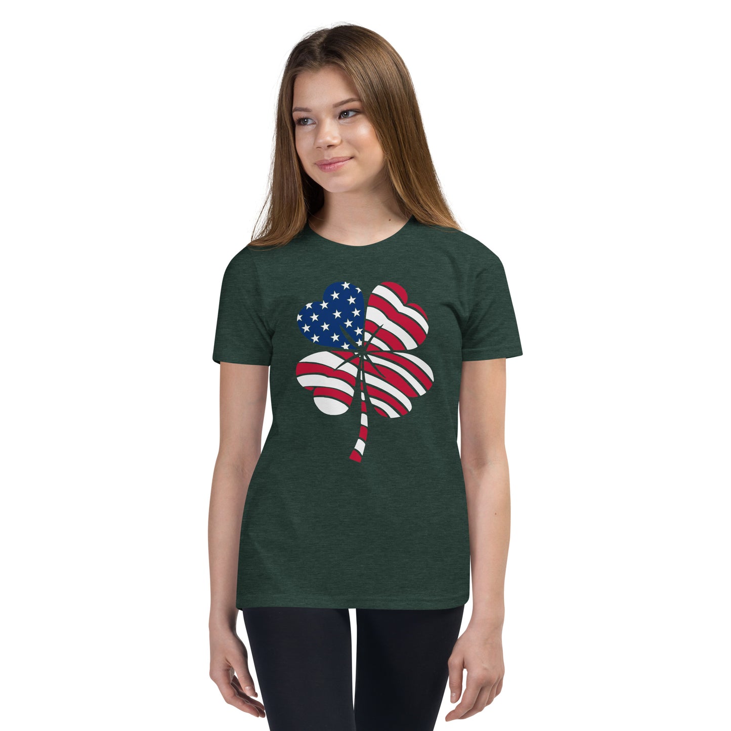 Red, White and Blue Shamrock Youth T-Shirt