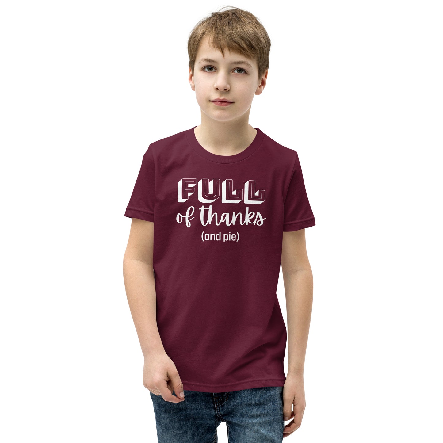 Full of thanks (and pie) Youth Thanksgiving T-Shirt