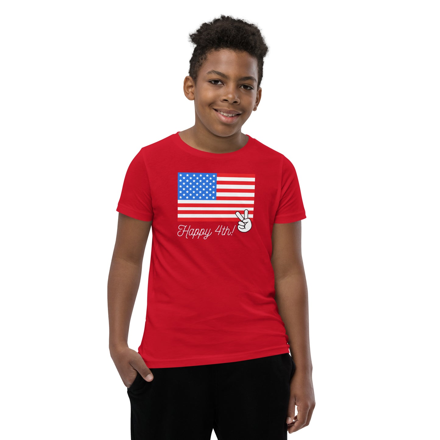 Happy 4th America Youth Short Sleeve T-Shirt