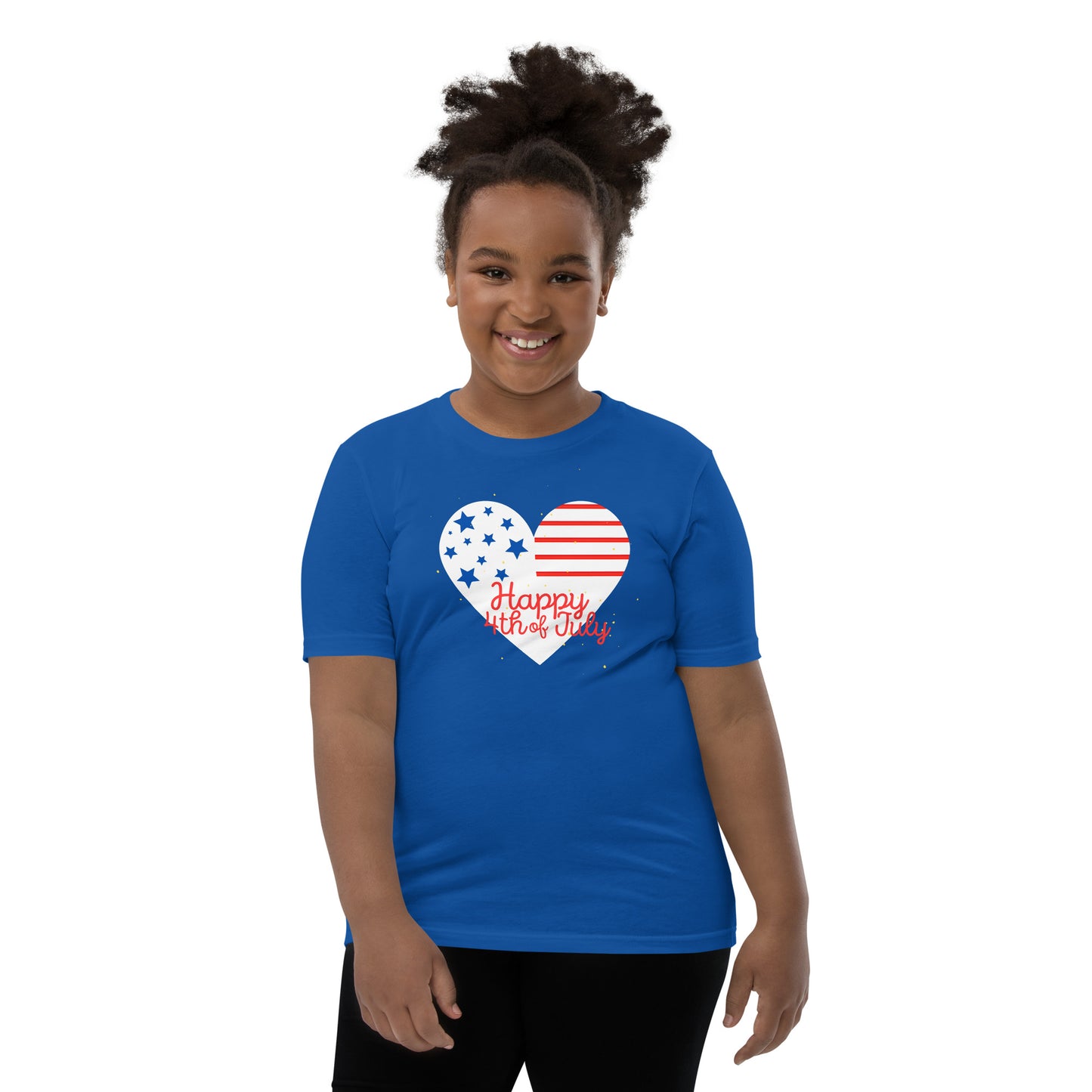 Happy Heart Youth jersey 4th of July T-shirt