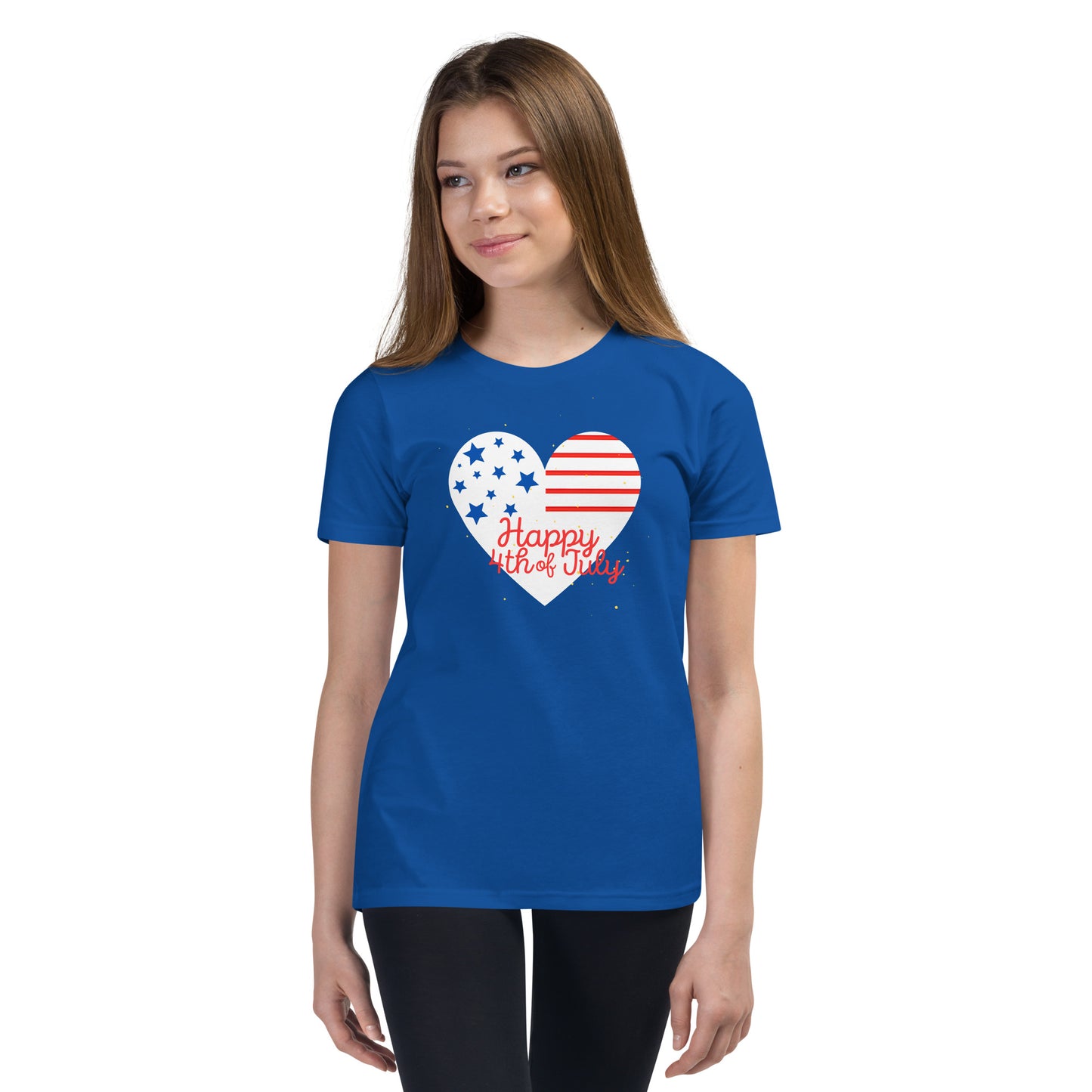 Happy Heart Youth jersey 4th of July T-shirt