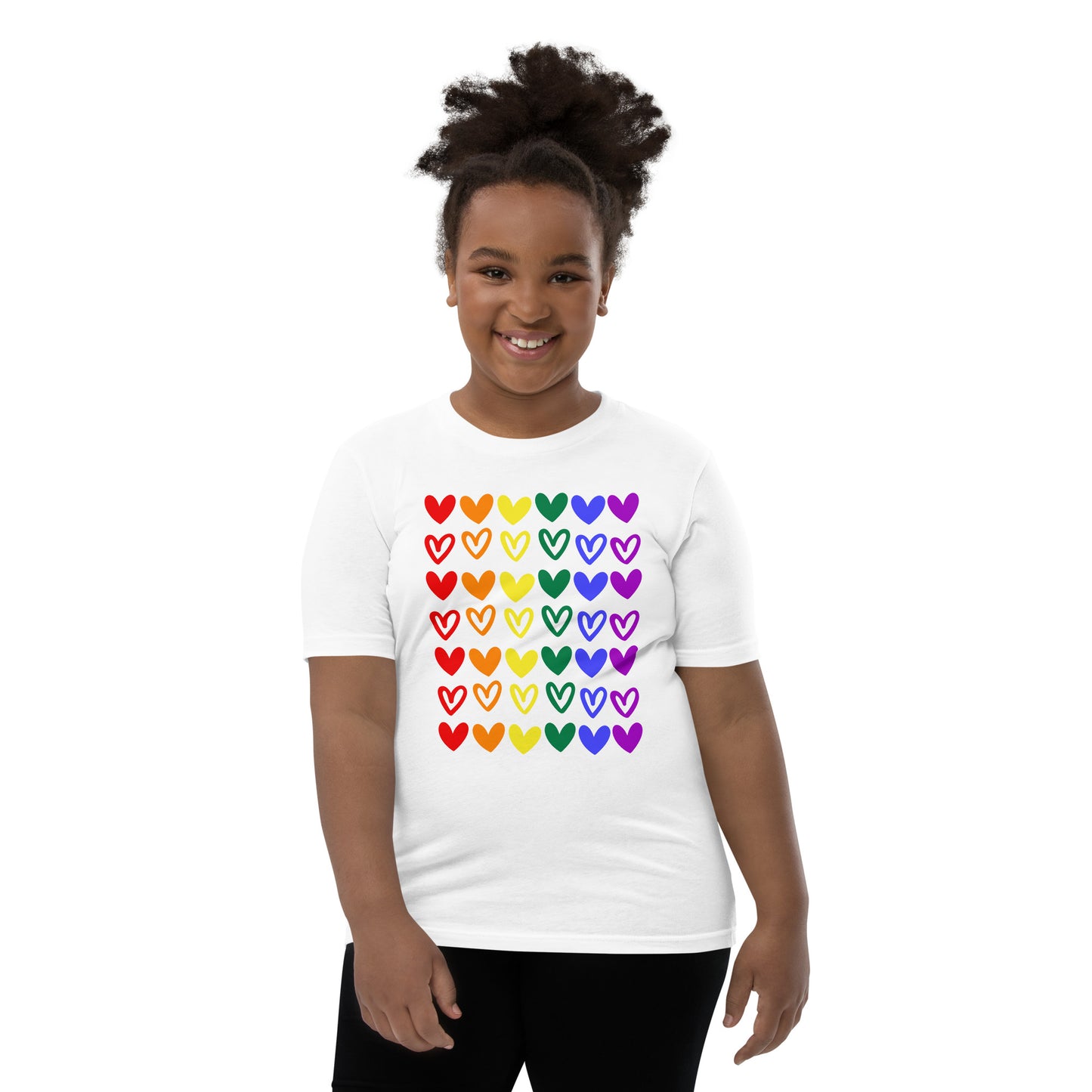 Rainbow Heart Youth Valentine T-shirt